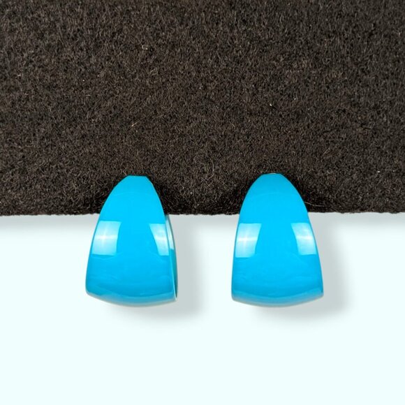 (2/$20) Blue Wide Open Hoop Earrings - Picture 4 of 5